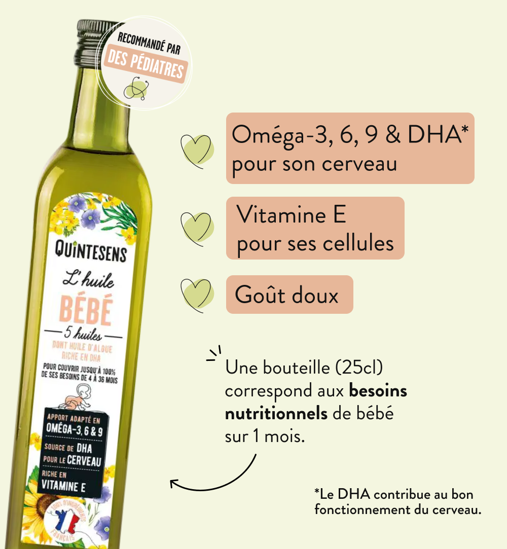 Quintesens Olio Bebè bio DHA vitamina E