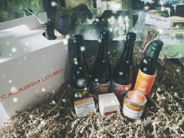 Calabrialcubo Natale Gourmet cestino grande olio e birre