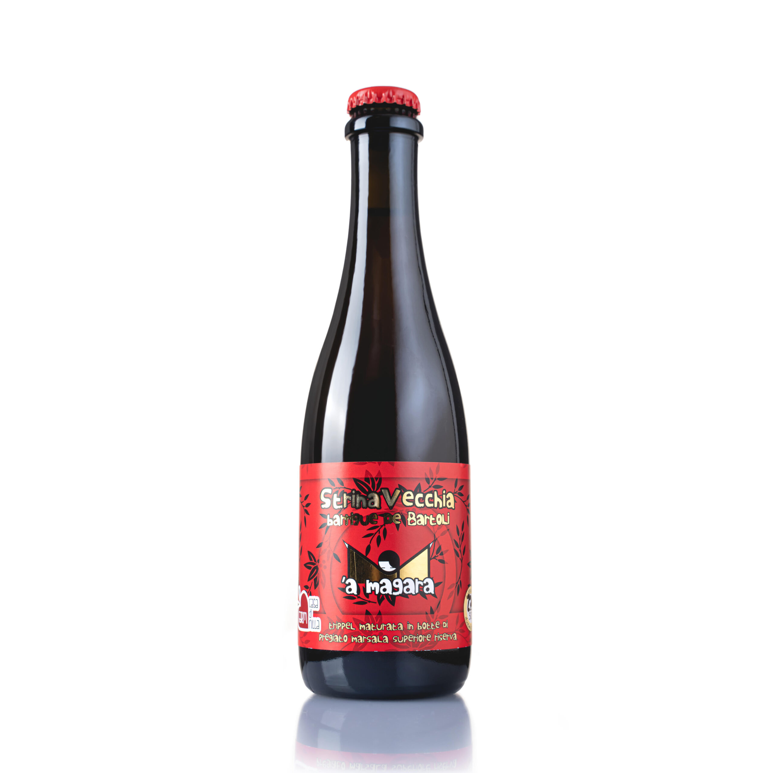 A Magara Strina Vecchia Trippel birra ambrata 37,5 cl legno