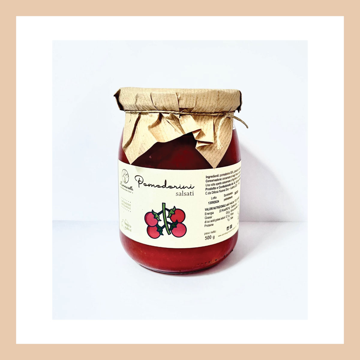Mammarella pomodorino salsato in barattolo 500 g naturale