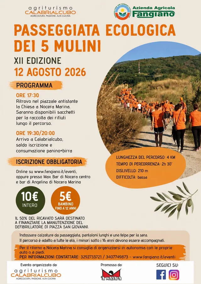 5 Mulini Passeggiata Ecologica biglietto bambino 12 agosto 2026