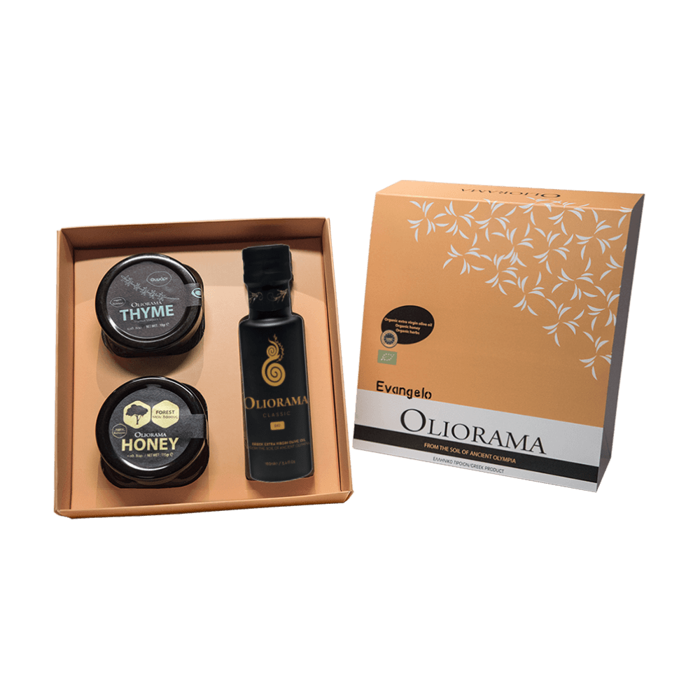 Oliorama Evangelos box regalo bio olio miele timo