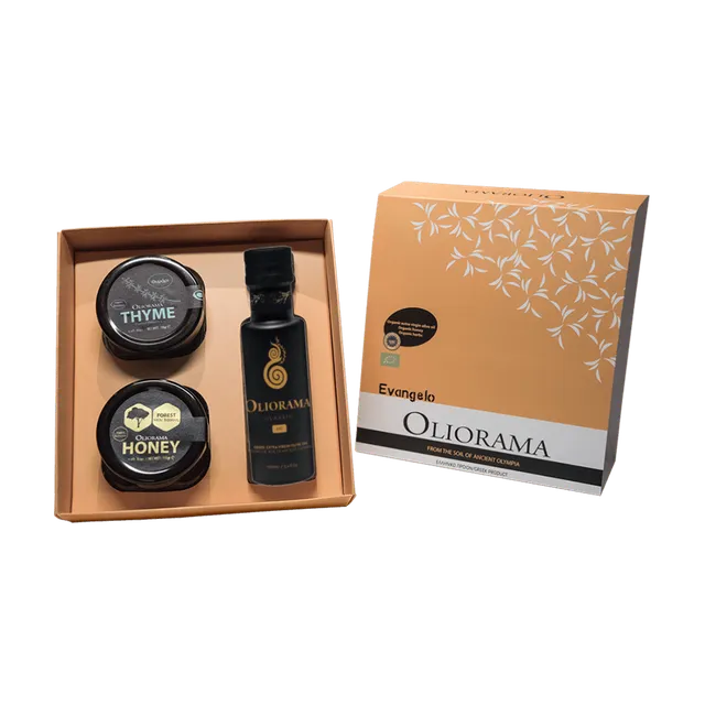 Oliorama Evangelos box regalo bio olio miele timo